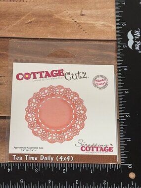 CottageCutz Tea Time Doily Metal Die 4x4 For Scrapbooking & Crafting